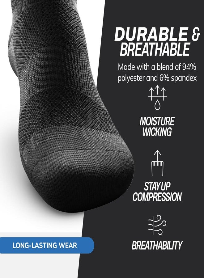 Outway Flagship Black Knee High Compression Socks for Women and Men, Moisture-Wicking Athletic Tall Knee High Socks for Women and Men with Arch Support, Size S/M - Image 3